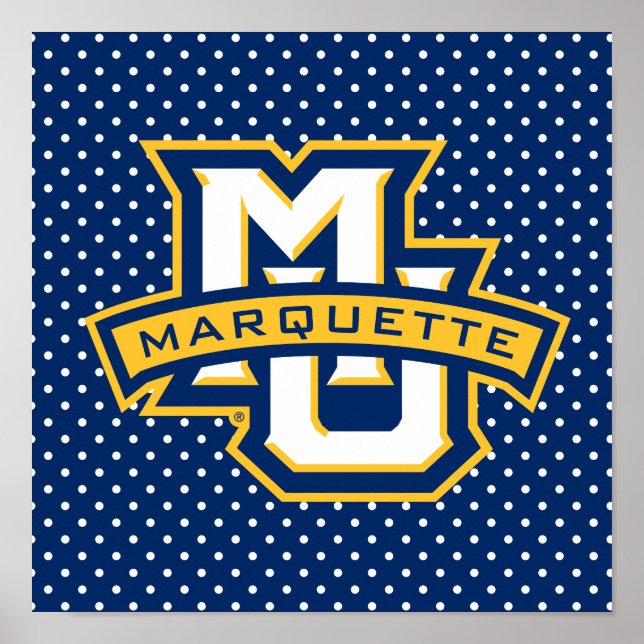 Marquette University Polka Dot Pattern Poster (Front)
