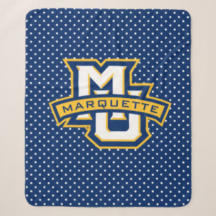 Marquette University Polka Dot Pattern Sherpa Blanket