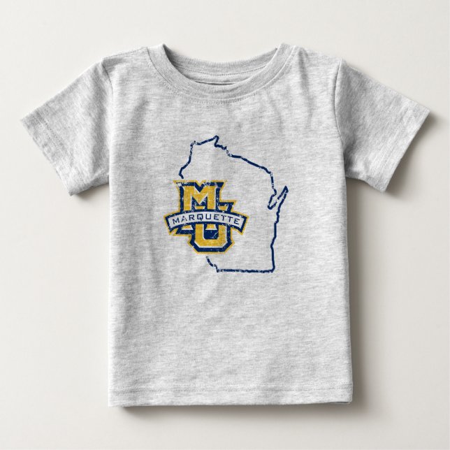 Marquette University State Love Baby T-Shirt (Front)