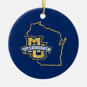 Marquette University State Love Ceramic Ornament