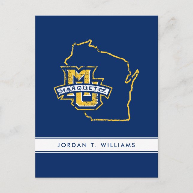 Marquette University State Love Invitation Postcard (Front)