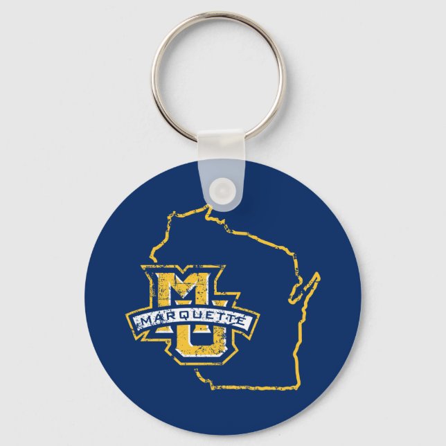 Marquette University State Love Keychain (Front)
