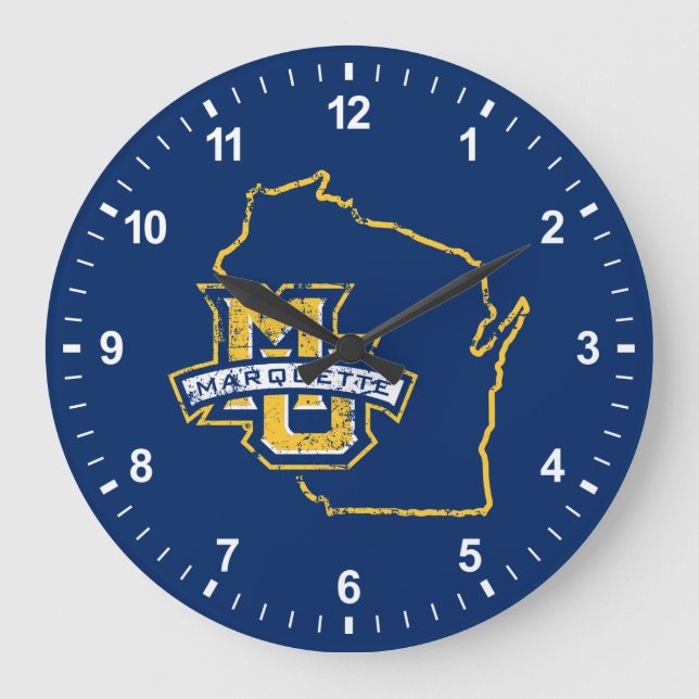 Marquette University State Love Large Clock (Front)