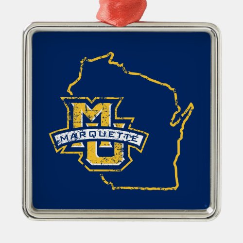 Marquette University State Love Metal Ornament