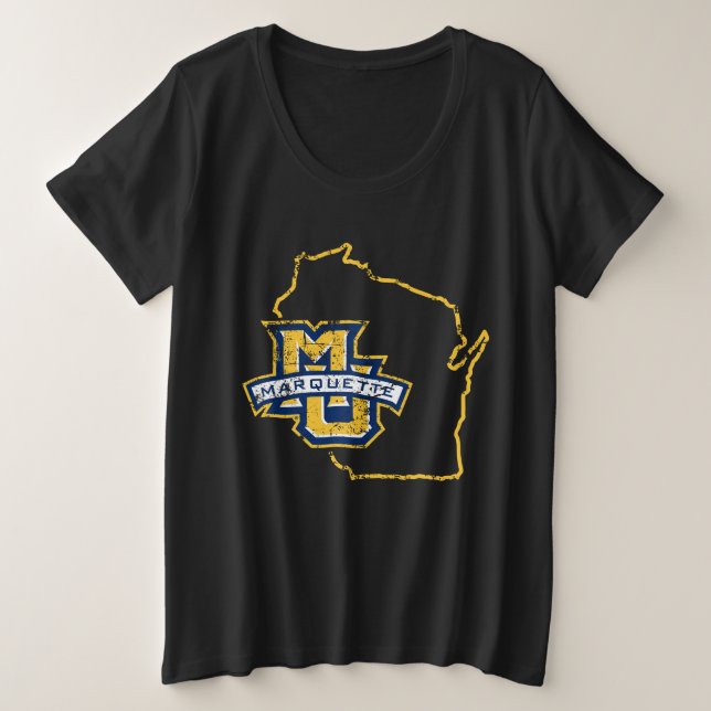 Marquette University State Love Plus Size T-Shirt (Design Front)