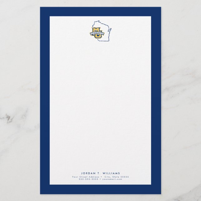 Marquette University State Love Stationery (Front)