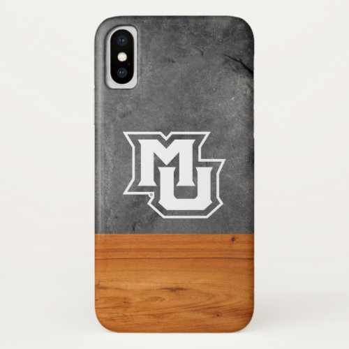 Marquette University Wood Cement Half White iPhone X Case