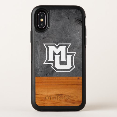 Marquette University Wood Cement Half White OtterBox Symmetry iPhone X Case