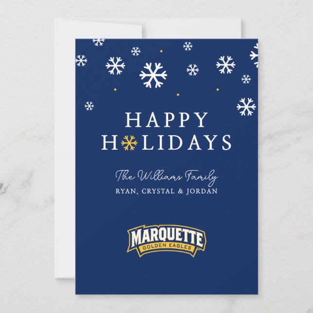 Marquette Wordmark Holiday Design Card (Front)