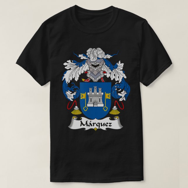 Marquez Coat of Arms Family Crest  T-Shirt (Design Front)