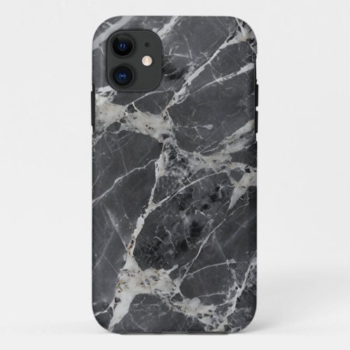 Marquina Black Marble Digital Art iPhone 11 Case