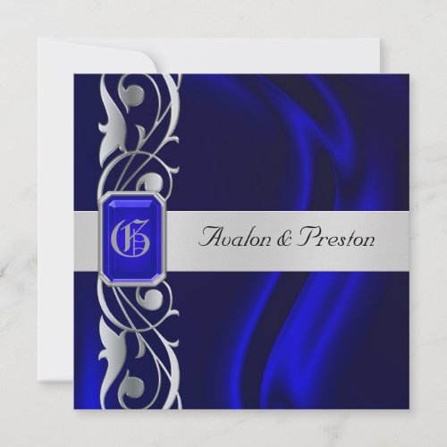 Marquis Blue Silk Blue Jewel Invitation