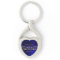 Marquis Blue Silk Gold Scroll Keychain