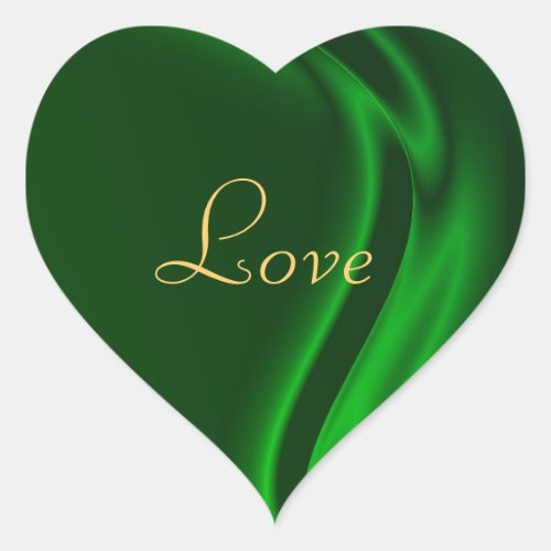 Marquis Green Heart Love Sticker