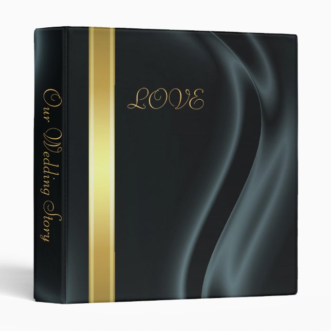 Marquis Wedding Story Black Silk Album Binder (Front/Spine)
