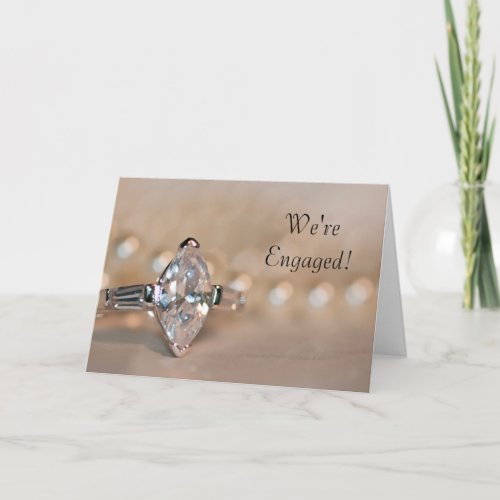 Marquise Diamond Ring Engagement Party Invitation