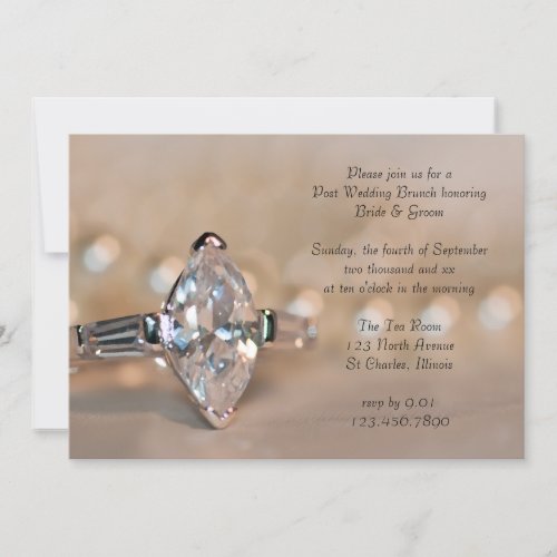 Marquise Diamond Ring Post Wedding Brunch Invitation
