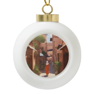 marrakech ai painting art ceramic ball christmas ornament