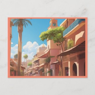 marrakech ai painting art postcard