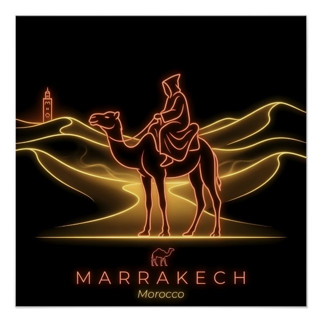 Marrakech Camel Rider- Sahara -Morocco Poster (Front)