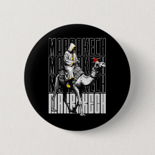 Marrakech Camel Sunset Morocco Flag Marrakesh Love Button