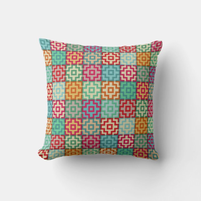 Marrakech Chequers Throw Pillow (Front)