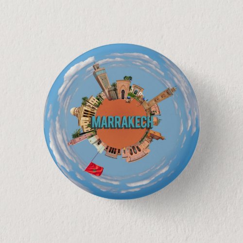 marrakech city little tiny planet morocco architec button