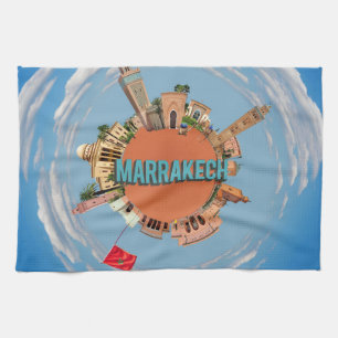 marrakech city little tiny planet morocco architec kitchen towel