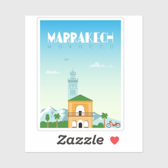Marrakech city Morocco Landmark Sticker (Sheet)