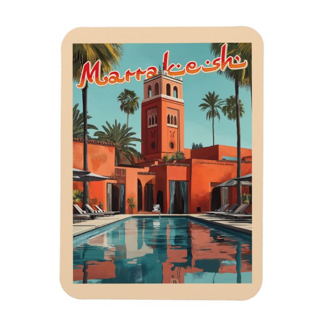 Marrakech Daydream - Mid-Century Travel Magnet (Vertical)