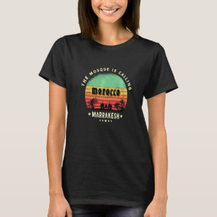 Marrakech Marrakesh Morocco Mosque Palm Trees City T-Shirt
