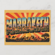 Marrakech Medina Minaret Atlas Vintage Travel Art