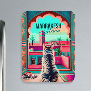 Marrakech Morocco Cat Travel Tourism Souvenir Magnet
