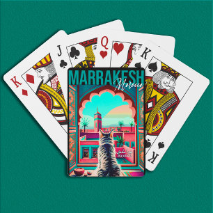 Marrakech Morocco Cat Travel Tourism Souvenir Poker Cards