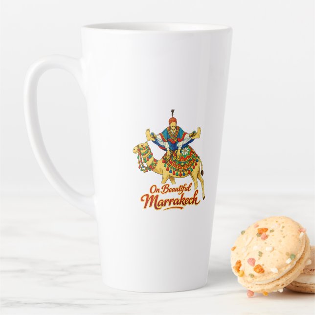 Marrakech Morocco Design Vibrant Travel Art Latte Mug (In Situ)