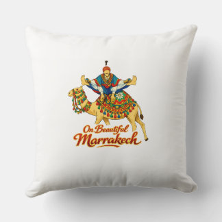 Marrakech Morocco Design Vibrant Travel Art Throw Pillow
