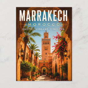 🌺 Marrakech Morocco Exotic City Home Decor 🕌 Postcard