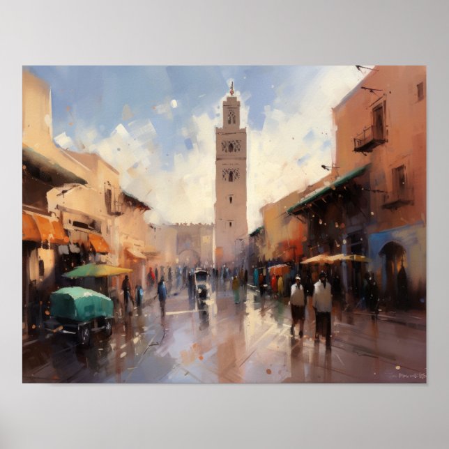Marrakech Morocco Painting Art Print Poster (Front)
