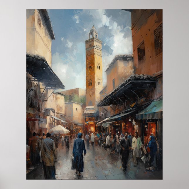 Marrakech Morocco Painting Art Print Poster (Front)