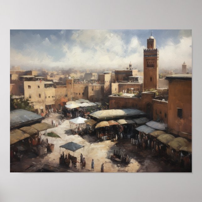 Marrakech Morocco Painting Art Print Poster (Front)
