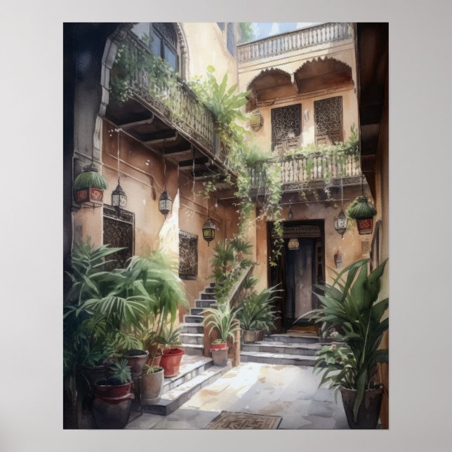 Marrakech Morocco Painting Art Print Poster (Front)