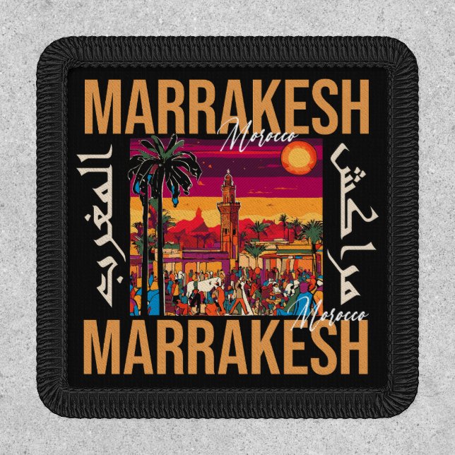 Marrakech Morocco souk Tourism Travel Souvenir Patch (Front)