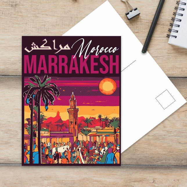 Marrakech Morocco souk Tourism Travel Souvenir Postcard (Creator Uploaded)