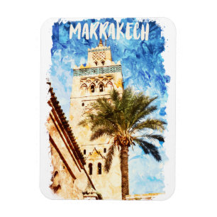Marrakech Morocco Vintage Travel Magnet