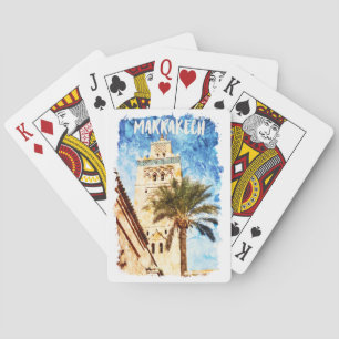 Marrakech Morocco Vintage Travel Poker Cards