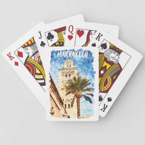 Marrakech Morocco Vintage Travel Poker Cards