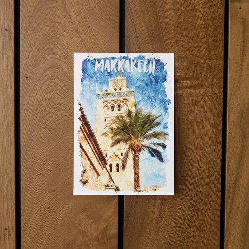 Marrakech Morocco Vintage Travel Postcard