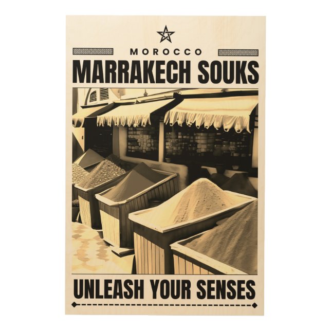 Marrakech Wood Wall Art (Front)