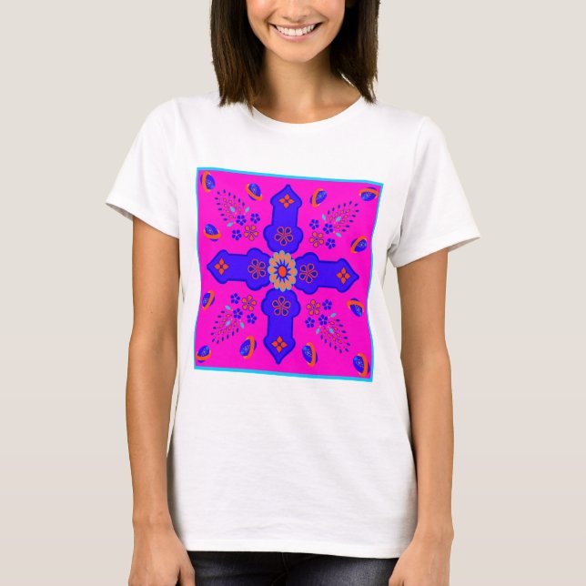 Marrakesh Arabesque inspired ribbon eggs bright T-Shirt (Front)