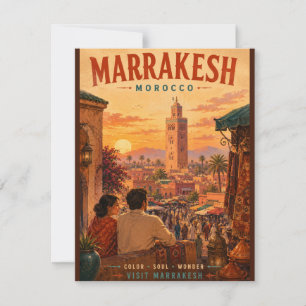 Marrakesh Dreams - Vintage, Watercolor, Wanderlust Note Card
